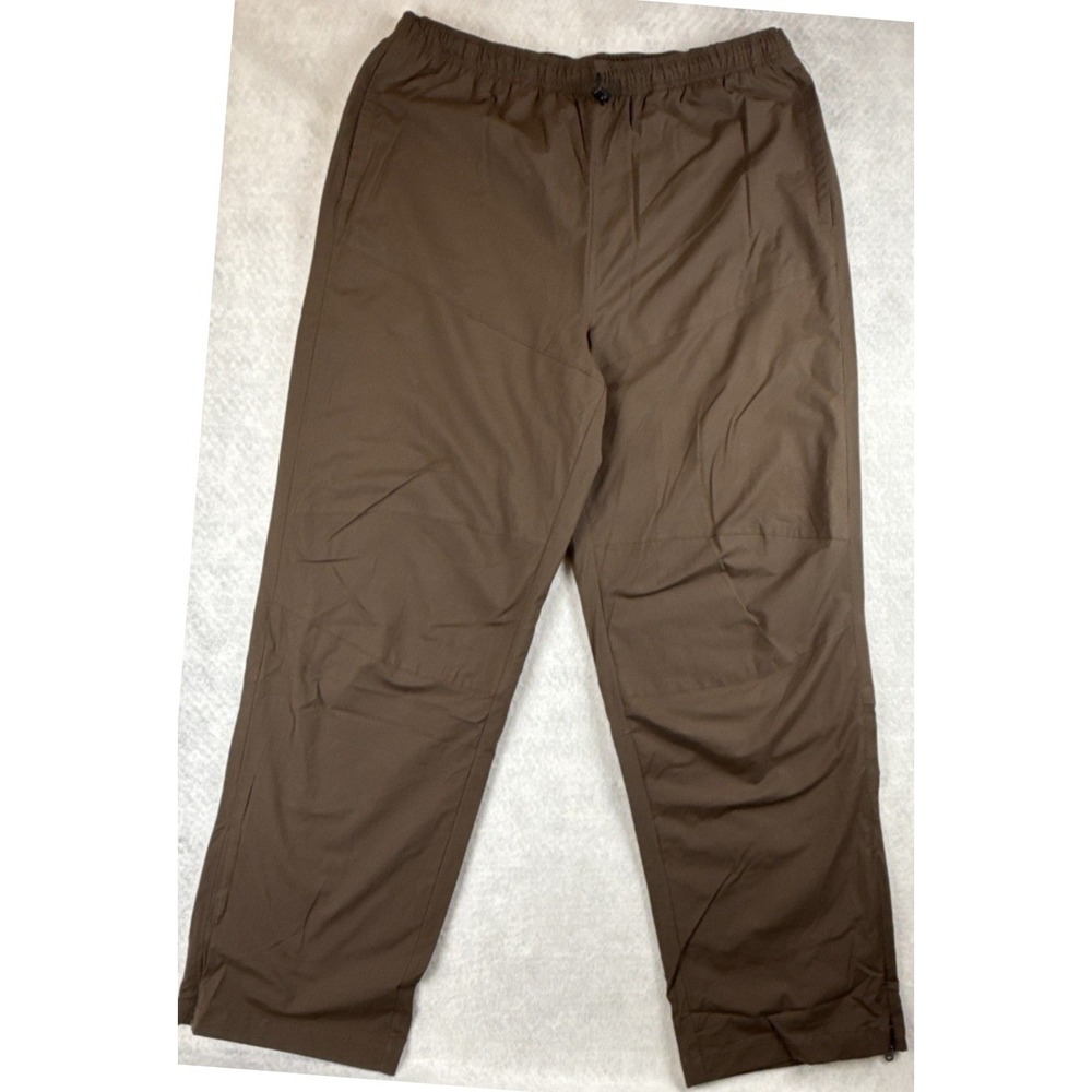 LCKR Men's Small Brown Track Jersey Lined Athletic Jogger Zip Hem Pants NWT